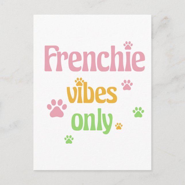 Cartão Postal Frenchie Vibes apenas (Frente)