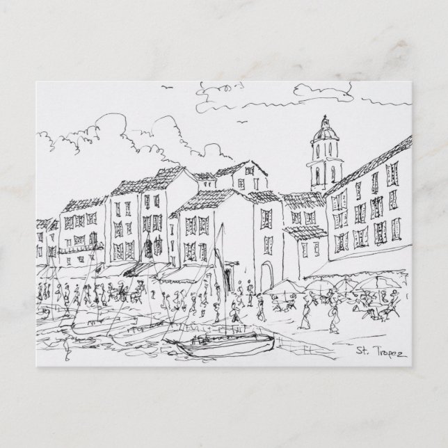 Cartão Postal Frente Marítima de Saint-Tropez | Riviera Francesa (Frente)