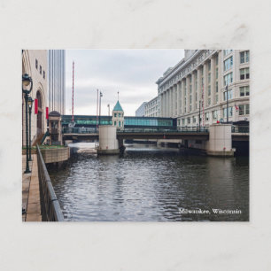 Cartão Postal frente ribeirinha de milwaukee e pos de arquitetur