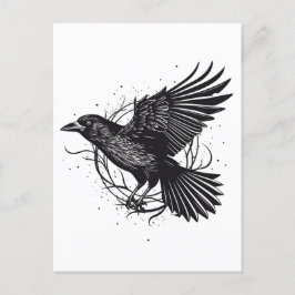 Cartão Postal Frequentes Raven Crow Black Mysic Norse Design