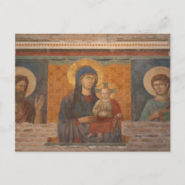 Cartão Postal Fresco Da Madonna E Da Criança (Frente)