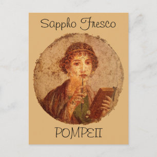 Cartão Postal Fresco de Sappho em Pompeia