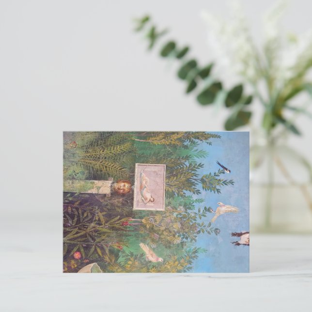 Cartão Postal Fresco de uma Cena de Jardim, Pompeia (Em pé/Frente)
