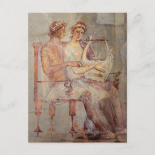 Cartão Postal Fresco de uma lição de música, Pompeia
