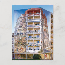 Cartão Postal Fresque Tour de Babel - Mur peint - Lyon