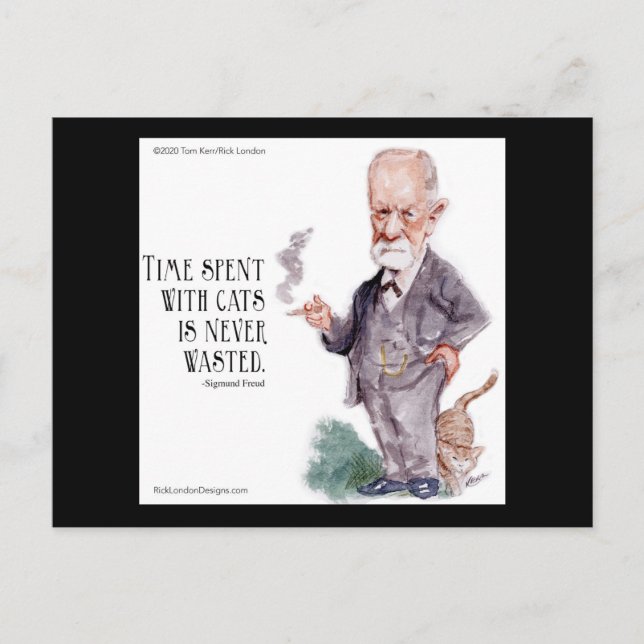 Cartão Postal Freud & Cote Sobre Gatos (Frente)
