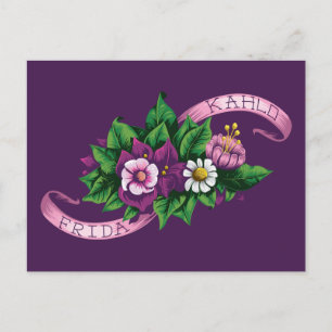 Cartão Postal Frida Kahlo Buquê Floral Roxo