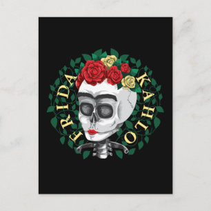 Cartão Postal Frida Kahlo   Crânio com Rosa