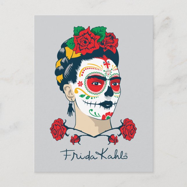Cartão Postal Frida Kahlo | El Día de los Muertos (Frente)