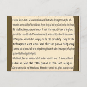 Cartão Postal Friday the 13th