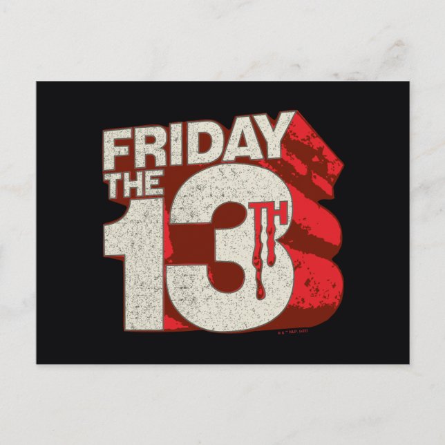 Cartão Postal Friday the 13th | Bleeding Stacked 3D Logo (Frente)