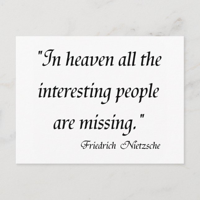 Cartão Postal Friedrich Nietzsche cita T-shirts! (Frente)