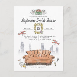Cartão Postal FRIENDS™ | Central Perk Aquarela Chá de Noiva