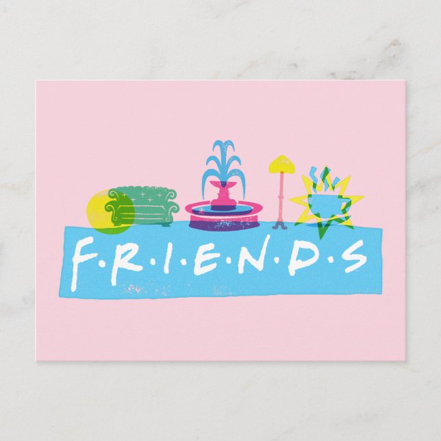 Cartão Postal FRIENDS™ | Logotipo com Ícones (Frente)