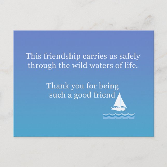 Cartão Postal Friendship Greeting Card To Say "Thank you"  (Frente)