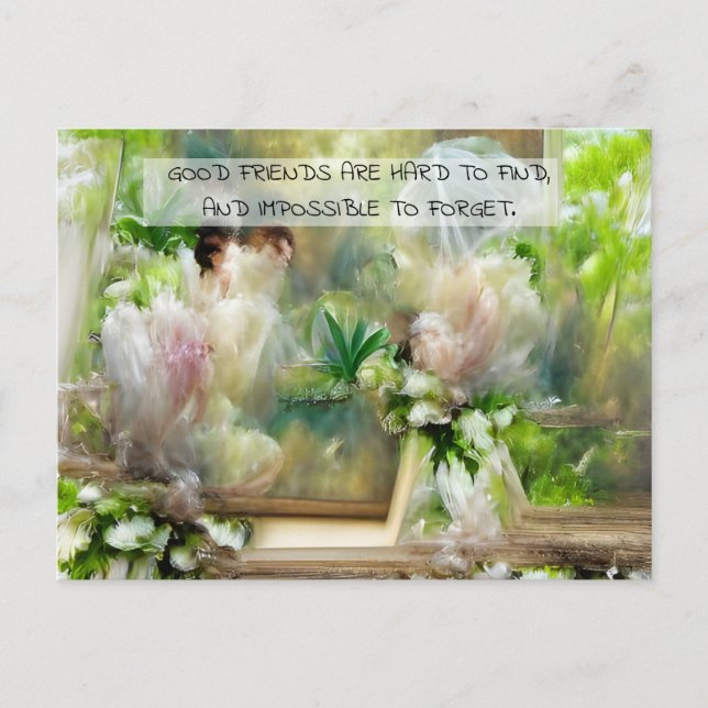 Cartão Postal Friendship Quote Beautiful Floral (Frente)