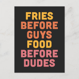 Cartão Postal Fries Antes da Cotação Funny do Cara