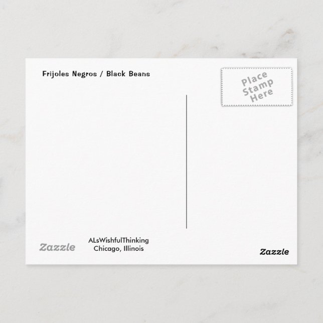Cartão Postal Frijoles Negros / Black Beans (Verso)