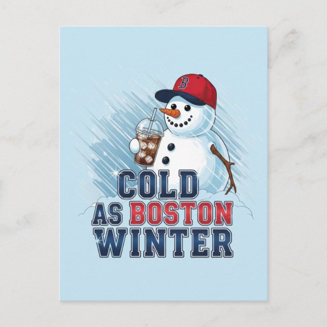 Cartão Postal Frio como Boston de inverno (Frente)