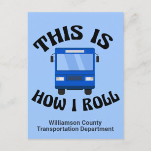 Cartão Postal Frio de Barramento de Cidade Engraçado É assim que