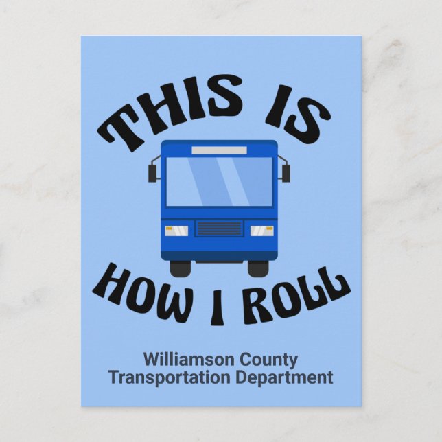 Cartão Postal Frio de Barramento de Cidade Engraçado É assim que (Frente)