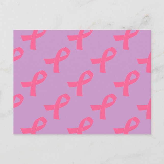 Cartão Postal Friso de consciência rosa do Cancer (Frente)