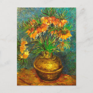 Cartão Postal Fritillarias em cobre Vase Van Gogh de arte