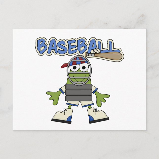 Cartão Postal Frog Baseball - Camisetas de Catcher e Presentes (Frente)