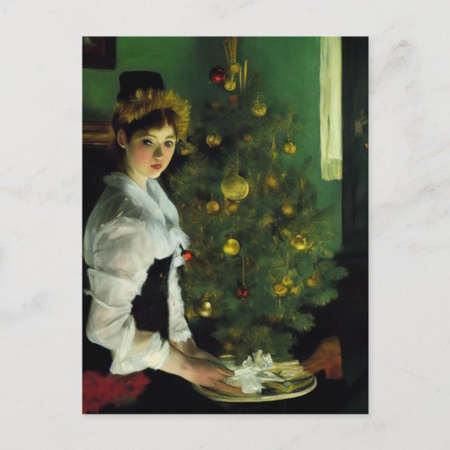 Cartão Postal Frohe Weihnachten. Impressionismus (Frente)