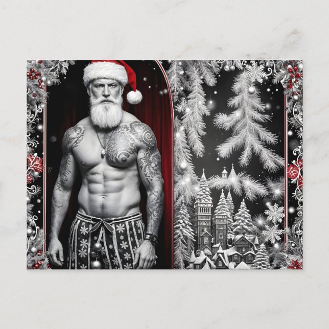 Cartão Postal Frohe Weihnachten wünscht der Weihnachtsmann (Frente)