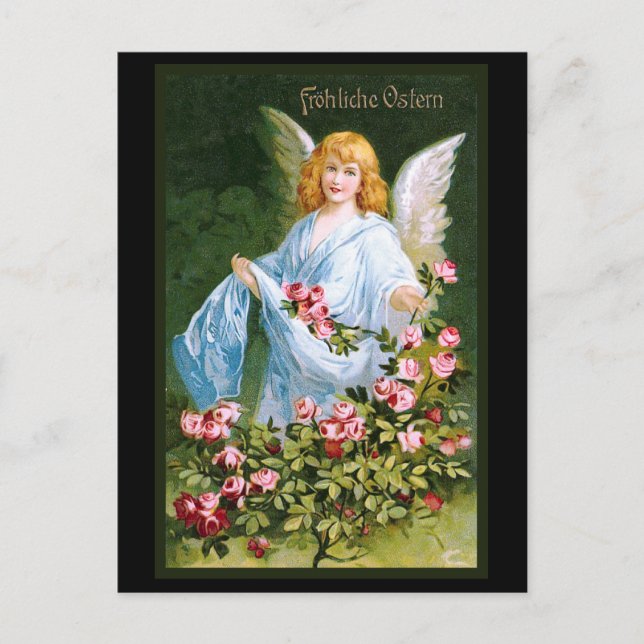Cartão Postal "Frohliche Ostern" Vintage Alemão (Frente)