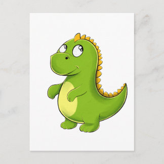 Cartão Postal Fröhlicher Grüner Dino
