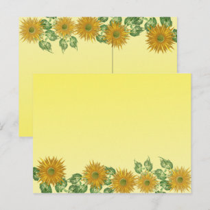 Cartão Postal Fronteira de Flor Amarela Fractal Colorida