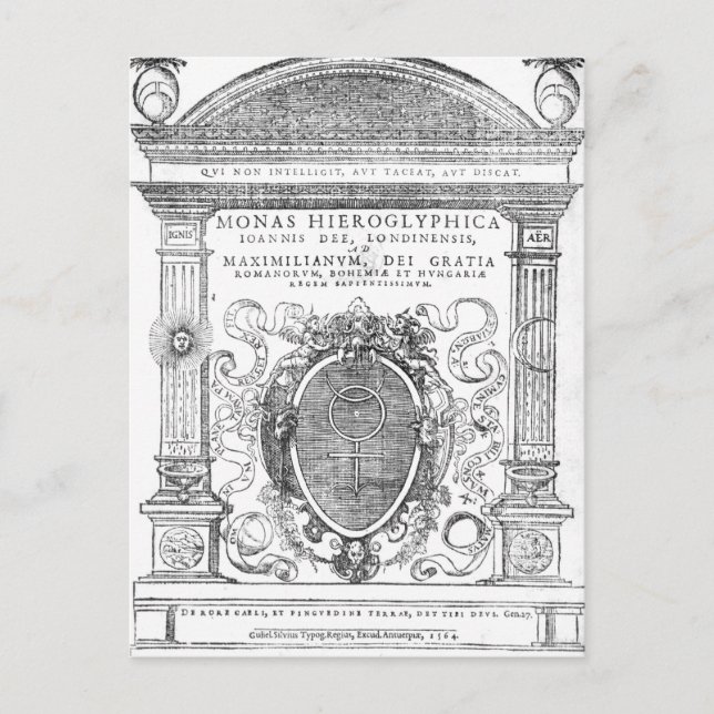 Cartão Postal Frontispício de "Monas Hieroglyphica" (Frente)