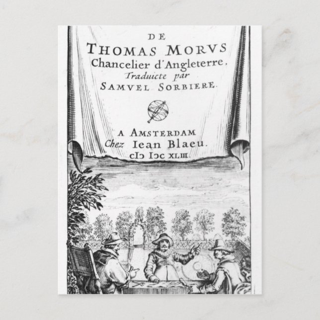 Cartão Postal Frontispiece, "A Utopia de Thomas More" (Frente)