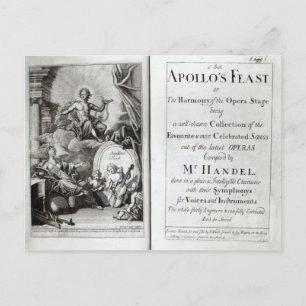 Cartão Postal Frontispiece for Apollo's Banquete, c.1734
