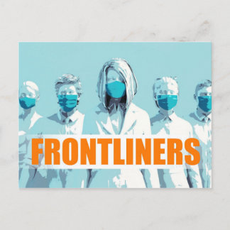 Cartão Postal Frontliners Funcionarios Médico Enfrentando Corona