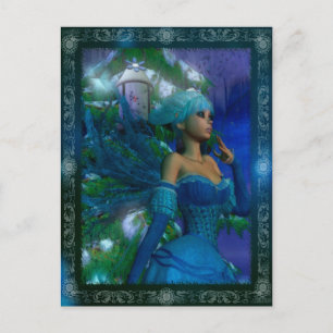 Cartão Postal Frost Fae Winter Fantasy Digital Art Postcard