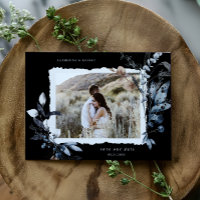 Frosty Winter Floral Save the Date Postcard