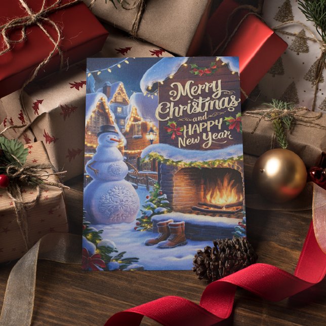 Cartão Postal Frostys Warm Bem-vindo pela Lareira (Criador carregado)