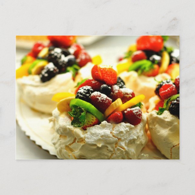 Cartão Postal Fruta Colorida Pavlova (Frente)