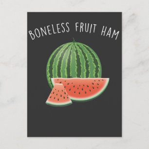 Cartão Postal Fruta de Bonelss Ham Watermelon Vegan Vegetarian