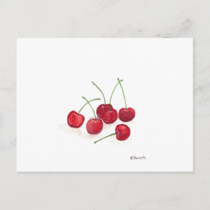 Cartão Postal Fruta de cerejas vermelhas