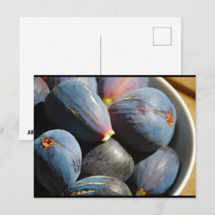Cartão Postal Fruta de Figo Roxo em Tigela