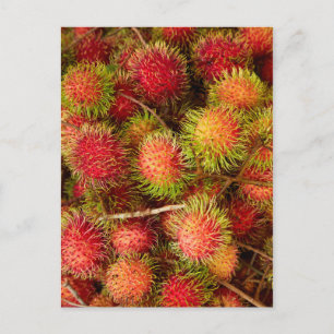Cartão Postal Fruta de Rambutã no Mercado de Can Duoc