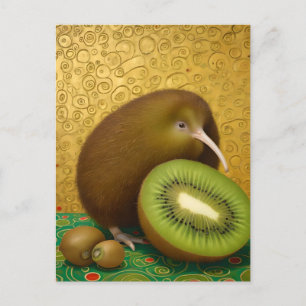 Cartão Postal Fruta e pássaro de Kiwi