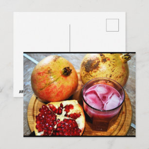 Cartão Postal Fruta e Suco de Romã