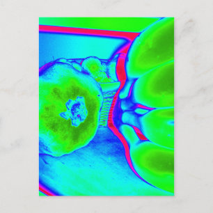 Cartão Postal fruta fluorescente verde