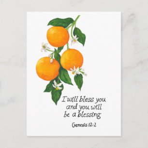 Cartão Postal Fruta Laranja Gênesis 12:2
