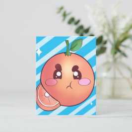 Cartão Postal Fruta Laranja Irritada